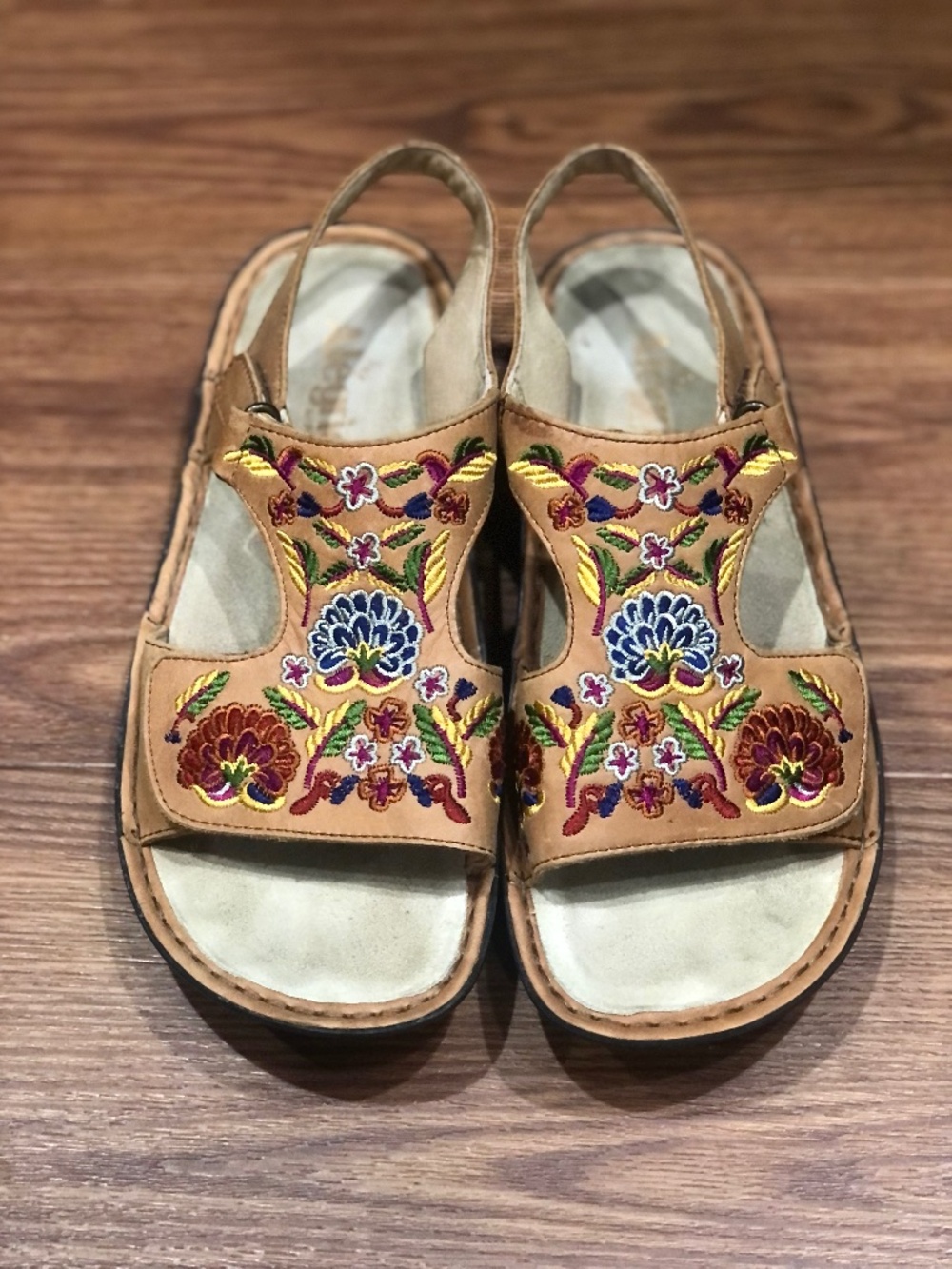 Allegria by PG Lite Embroidered Flowers Brown